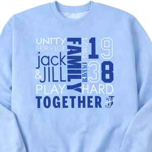 แจ็คแอนด์จิลเสื้อสเวตเตอร์คอกลมสีฟ้าอ่อนยูนิตี้แฟมิลี่ 1938 เสื้อสเวตเตอร์กราฟิกสำหรับผู้ชายและผู้หญิงชุดลำลองแขนยาว - Product Image 5