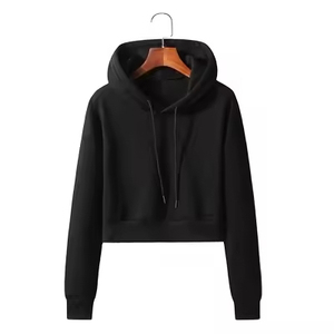 Fabricantes de Ropa, Sudaderas Extra Grandes Personalizadas con Hombros Caídos para Mujer, Sudadera Corta de Alta Calidad en Felpa de Algodón, Ropa Urbana para Mujer - Product Image 4