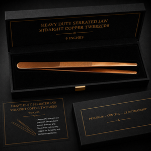 Heavy Duty Serrated <b>Jaw</b> Straight Copper Tweezers Precision Jewelry <b>Watch</b> Repair Tool ZetomedPro - Product Image 6