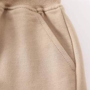 Wholesale <b>Chocolate</b> Brown <b>Kids</b> Girl Shorts Minimal Plain Summer Sweat Shorts <b>Kids</b> Girl Shorts Heavyweight Cotton Elastic Waist - Product Image 4