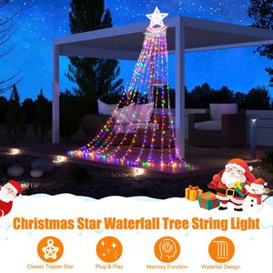 11.48FT 350LED Multicolored Christmas Star Waterfall <b>Tree</b> String <b>Light</b> Waterproof Indoor Outdoor String <b>Lights</b> Holiday Lighting - Product Image 3