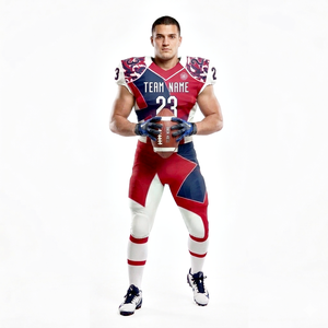 Red Blue Edgy Pattern Design Sublimation Printed 100% Polyester Breathable Anti-Bacterial American Football Uniform Set Custom - Product Image 4