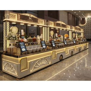 Mostrador de buffet para catering Diseño elegante con iluminación LED integrada para la presentación de alimentos - Product Image 1