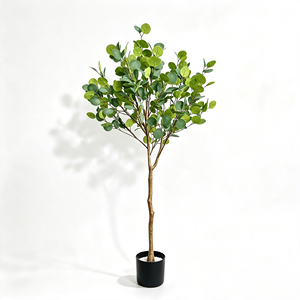 Petefloral Artificial Eucalyptus <b>Tree</b> Realistic Plastic <b>Faux</b> Plant with Black Pot for Modern Indoor Home Office Decor - Product Image 3