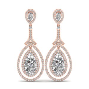 Pendientes colgantes REYES con diamantes cultivados en laboratorio CVD HPHT, en oro macizo de 14K y 18K, joyería fina para bodas, para mujeres. - Product Image 2