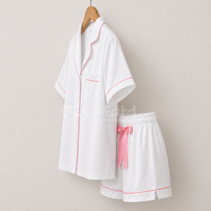 Cosh International Alpha Kapa Embroidered Sorority Women Satin <b>Silk</b> Pajama Sleepwear Embroidery Ladies Women Polyester <b>Silk</b> Set - Product Image 3