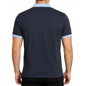 เสื้อโปโลผู้ชายพรีเมียมสีเทาอ่อน คอปกตัดสี ทรงเข้ารูป แขนสั้น สไตล์ลำลอง เหมาะสำหรับเล่นกอล์ฟ ลดราคาพิเศษ - Product Image 4