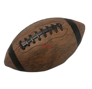 Ballon de football américain en cuir véritable de style rétro, cousu à la main, de qualité supérieure, promotionnel, vintage - Product Image 6