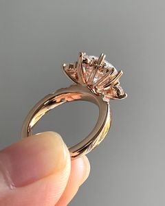 Round Cut Iced Jewelz 2.80Carat <b>Ring</b> 14K yellow Gold Gold Plated for her IGI engagement <b>ring</b> wedding <b>ring</b> - Product Image 2