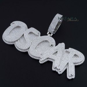 Colgante Oscar Letter Moissanite de Plata 925 con Baño de Rodio y Oro de 18K, Estilo Hip Hop, para Hombre, con Incrustaciones de Diamantes - Product Image 4