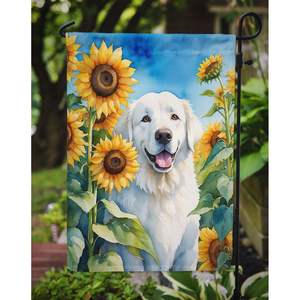 Kuvasz ธงทานตะวันสวนหลากสีสำหรับตกแต่งลานบ้านและกล่องจดหมายและลานแบนเนอร์สำหรับเตียงดอกไม้ขนาดสวน - Product Image 3