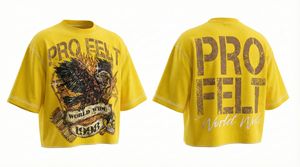 Camiseta de Hombre de Moda, Cuello Redondo, Estilo Urbano, Hombros Caídos, con Pedrería, Logotipo Personalizado, Transpirable, Estilo Hip Hop - Product Image 5