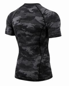 Camiseta de Compresión de Manga Corta con Camuflaje para Hombre, Secado Rápido, Corte Ajustado, Cuello Redondo, Tejido Deportivo, Largo Regular - Product Image 5