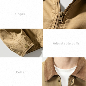 Men's Black Canvas Workwear Jacket with Solid Lining Hooded Breathable <b>Covered</b> <b>Button</b> Closure Regular Fit Winter Wear Logo - Product Image 6
