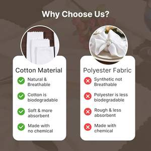 Serviettes en coton à bords surjetés, faites à la main, style moderne, en tissu uni, pour la décoration de table de dîner et de fêtes. - Product Image 6