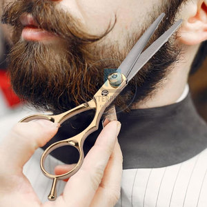 Ciseaux de barbier en acier inoxydable écologiques de couleur unie - Utilisation professionnelle, réutilisables et durables, design léger - Product Image 4
