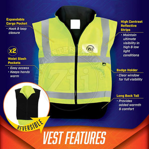 เสื้อกันหนาวสะท้อนแสงคุณภาพพรีเมียมสั่งทำพิเศษ มาตรฐาน ANSI Class 1 พร้อมโลโก้สั่งทำ จัดส่งตรงจากโรงงาน - Product Image 3