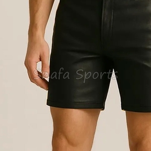 กางเกงขาสั้นหนังน้ำหนักเบาสำหรับผู้ชาย ใส่สบายสำหรับฤดูร้อน มีกระเป๋าข้าง รูร้อยเชือก ระบายอากาศได้ดี มีจำหน่ายแล้ว - Product Image 5