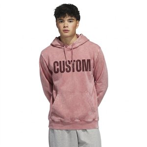 Custom Men's Acid Wash Fleece Hoodie Soft <b>Vintage</b> <b>Sweatshirt</b> Regular Fit Private Label Wholesale Streetwear Manufacturer - Product Image 4