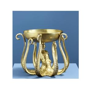 Bol en aluminium haut de gamme en forme de pieuvre pour décoration intérieure de luxe, centre de table, thème nautique, présentation artistique - Product Image 3