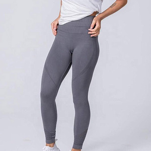 Knitted Women Plus Size Workout <b>Leggings</b> Breathable Anti-Bacterial Midi Length High Waist No Front Seam Spandex/Polyester - Product Image 1