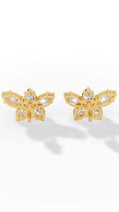 Exquisitos Pendientes de Plata de Ley 925 con Forma de Mariposa y Diamantes Cúbicos de Laboratorio con Corte Marquesa y Pera para Mujer - Product Image 6