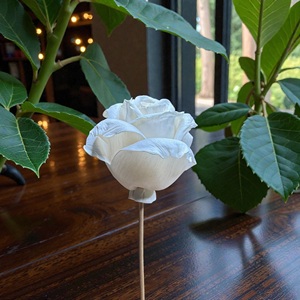 ดอกไม้โซล่าวู้ด VADEE SOLA WOOD FLOWER ทำมือ ดอกไม้โซล่าวู้ดรูปดอกกุหลาบ ขนาด 6.5 ซม. ทำจากเส้นใยพืชเซสบานียา จากประเทศไทย - Product Image 4