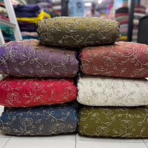 Beaded Embroidery Silk <b>Fabric</b> Wholesale Supplier Beaded Work Silk <b>Fabric</b> Manufacturer India Embroidered Silk <b>Fabric</b> with Beads F - Product Image 5