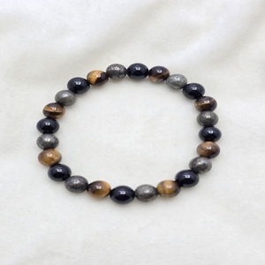 Hermosa Figura Tallada de Feng Shui de Súper Calidad, Combinación de Cristales Naturales, Cuarzo Ahumado, Pulsera de Cuentas Elásticas de Almidón - Product Image 1