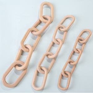 Cadena de Eslabones Ovalados Negros Hechos a Mano con Madera Natural, Decoración de Madera de Mango, Diseño Único para Decoración de Mesa - Product Image 6