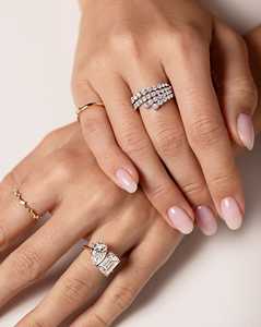 Bagues de déclaration en diamant en or massif 14K 18K, serties pavé de diamants de laboratoire ronds de 2,5 mm de large, bijoux de cocktail de luxe uniques, vente en gros - Product Image 5