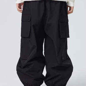 HANO 2024 Nuevos Pantalones de Lona para Mujer con Costuras Decorativas, Cintura Media Elástica, Cordones, Estilo Cargo de Pierna Recta, Ajuste Holgado - Product Image 4