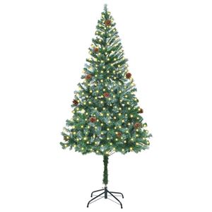 Árbol de Navidad Artificial de PVC Verde y Acero de 70.87 Pulgadas con Elegantes Luces Decorativas Navideñas - Product Image 3