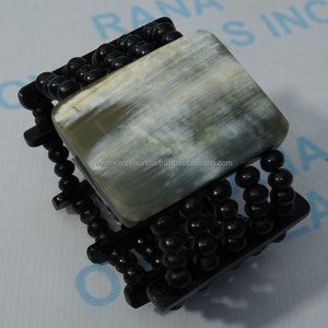Eco Friendly Bone <b>Bracelet</b> Handmade Beaded <b>Stretch</b> Cuff Bangle Tribal Ethnic Jewelry Stylish Accessory For Women Daily Wear - Product Image 5