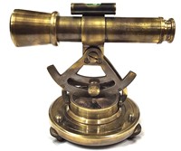 T. Jones Co. Ltd. Polished Vintage Brass Alidade Telescope with Compass Table Decor Antique Nautical Instrument Model 6 Inches