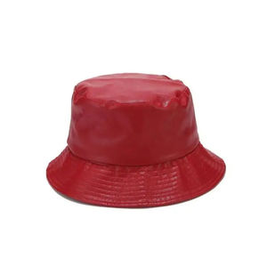 Wholesale Custom Color Cotton <b>Bucket</b> <b>Hats</b> with PU Leather for Outdoor Sports & Cycling High-quality Unisex All Seasons - Product Image 2