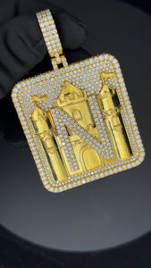 Hot Custom 925 <b>Silver</b> & Gold Plated 10k 14k 18k Iced Moissanite <b>Letters</b> Pendant <b>Necklace</b> For Men Hip Hop Style Hip Hop Jewelry - Product Image 6