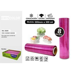Pellicola in Plastica Criscolor 300mm x 300m 8 Micron per Alimenti, Congelamento, Cottura e Confezionamento - Product Image 1