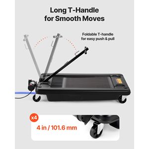 Vasca di raccolta olio mobile da 17 galloni con tubo da 2,2 m, maniglia pieghevole, pompa elettrica a basso profilo, in alluminio, a prova di perdite - Product Image 5