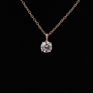 Pendentif solitaire en diamant de laboratoire rond de 2,00 carats, or massif 14 carats avec chaîne, cadeau idéal - Product Image 4