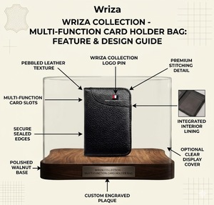 Wriza Large Capacity PU Leather Protective Sleeve Portable Multi-Function Card Holder Bag for Men Credit Card Case Organizer - Product Image 2