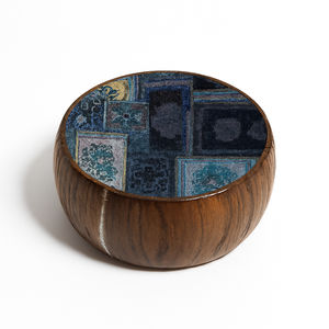 Cuenco de Madera Esmaltado con Diseño de Luna Creciente Azul, Regalo Islámico para Ramadán, Decoración Eid, Cuenco Decorativo Hecho a Mano para Mesa - Product Image 6