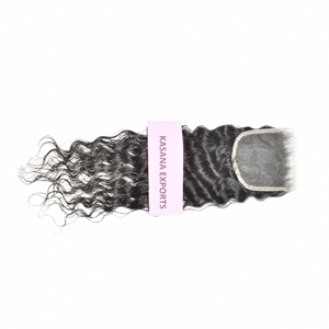 Extensiones de Cabello Indio 55 HD con Cierre de Encaje, Ondas Profundas Sueltas, 100% Cabello Humano Virgen Remy Indio, Color Negro Natural, Doble Capa - Product Image 4