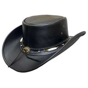 Sombrero de Vaquero Clásico para Exteriores en Cuero Genuino, Ajuste Cómodo, Sombrero de Vaquero de Cuero - Product Image 3