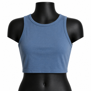 Débardeur femme personnalisé en stock, sans manches, pour la gym, en coton, en vente - Product Image 1