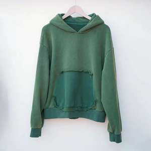 Sweat-shirt à capuche décontracté pour homme, effet délavé, look vintage, doux, 100% coton molletonné, coupe oversize, streetwear - Product Image 5