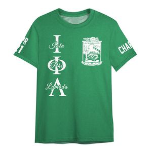 T-shirt col rond vert émeraude Iota Phi Lambda, impression personnalisée des lettres du chapitre, coupe unisexe pour femme, style décontracté d'inspiration grecque - Product Image 5