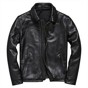 BS International Luxury 100% Genuine Calf Sheep Leather Unisex Winter <b>Racer</b> Canvas <b>Jacket</b> Standard Thickness Black Durable - Product Image 5