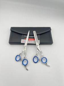 Professional Barber Salon Use Hair Cutting Thinning Scissors Set Mirror <b>Polish</b> Finish with Adjustable Screw And Leather <b>Kits</b> - Product Image 4