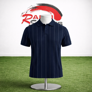 Chemise Homme Rétro Rayée Sportive de Haute Qualité à Manches Longues Anti-Plis en Maille Spandex/Coton avec Impression par Transfert Thermique - Product Image 1